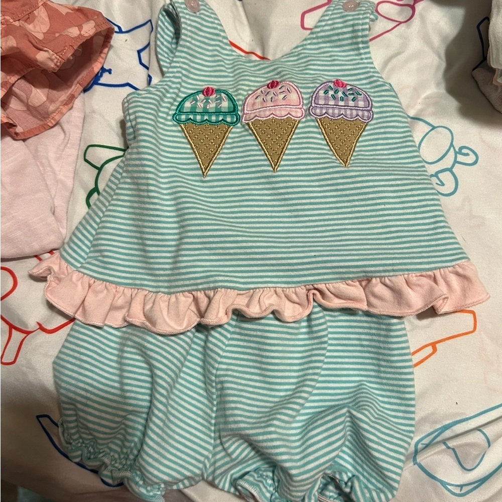 Striped Ice Cream Cone Romper for Kids
